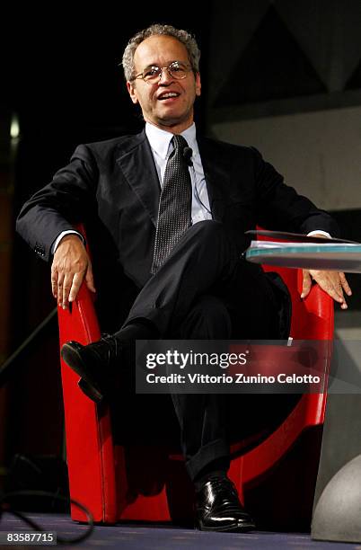 Mediaset Editorial Director and Television Presenter Enrico Mentana attends "Market Strategies For Fashion And Luxury Goods" at Piazza Affari on...