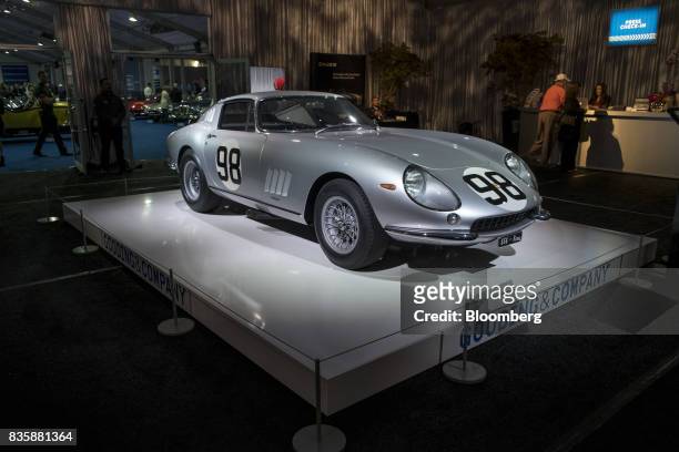 The 1966 Ferrari 275 GTB/C sits on display at the Gooding and Company auction during the 2017 Pebble Beach Concours d'Elegance in Pebble Beach,...