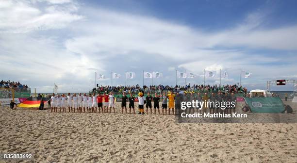General view prior to the final match between Rostocker Robben and Ibbenbuerener BSC on day 2 of the 2017 German Beach Soccer Championship on August...