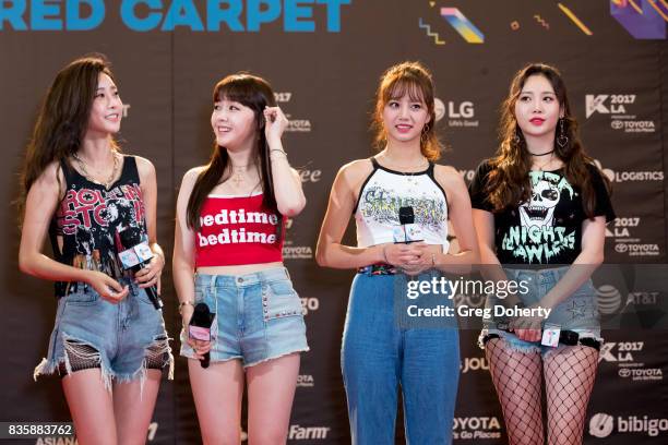 Musical Group Girl's Day attend the red carpet photo op at KCON 2017 on August 19, 2017 in Los Angeles, California.