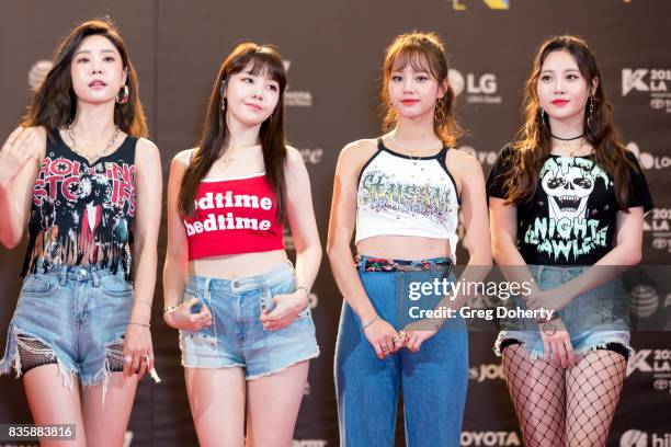 Musical Group Girl's Day attend the red carpet photo op at KCON 2017 on August 19, 2017 in Los Angeles, California.