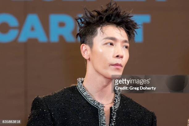 Musical Group Super Junior - D&E artist Donghae attends the red carpet photo op at KCON 2017 on August 19, 2017 in Los Angeles, California.