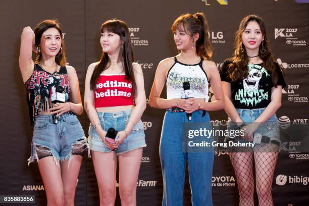 Musical Group Girl's Day attend the red carpet photo op at KCON 2017 on August 19, 2017 in Los Angeles, California.