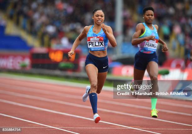 Allyson Felix of the United States on her way to winning the Womens 400m during the Muller Grand Prix and IAAF Diamond League event at Alexander...