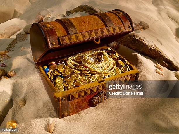 treasure chest - treasure stockfoto's en -beelden