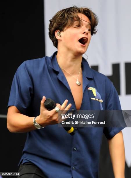 Bradley Simpson of The Vamps performs live on stage during V Festival 2017 at Weston Park on August 20, 2017 in Stafford, England.