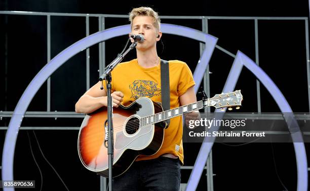 James McVey of The Vamps performs live on stage during V Festival 2017 at Weston Park on August 20, 2017 in Stafford, England.