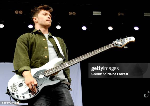 Connor Ball of The Vamps performs live on stage during V Festival 2017 at Weston Park on August 20, 2017 in Stafford, England.