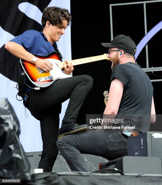 Bradley Simpson of The Vamps performs live on stage during V Festival 2017 at Weston Park on August 20, 2017 in Stafford, England.