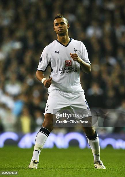 John Bostock of Tottenham Hotspur looks on during the UEFA Cup Group D match between Tottenham Hotspur and Dinamo Zagreb at White Hart Lane on...