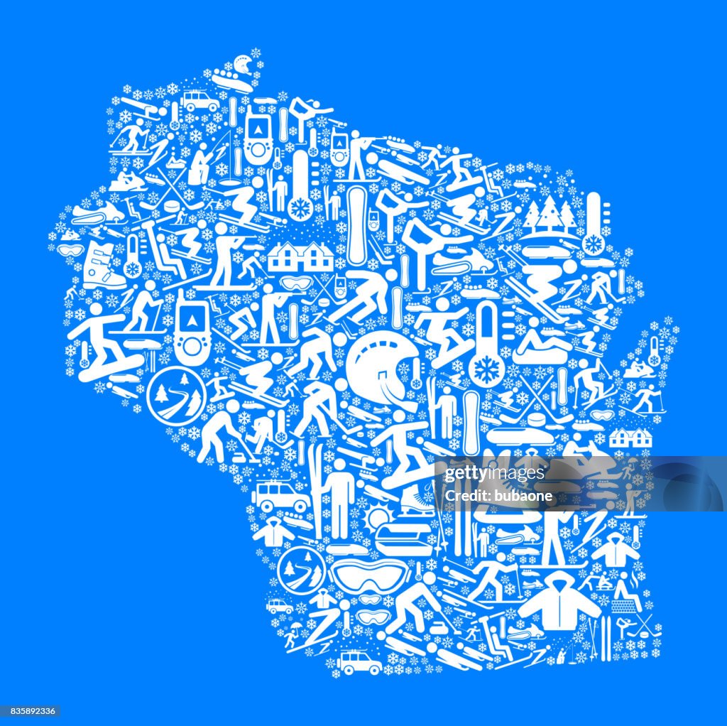 Wisconsin Winter Sport Fun Vector Graphic