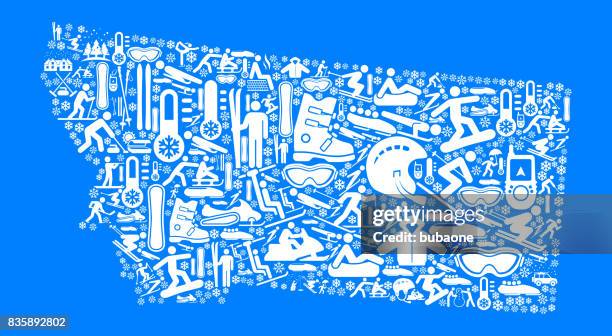 montana winter sport fun vector graphic - montana winter stock illustrations