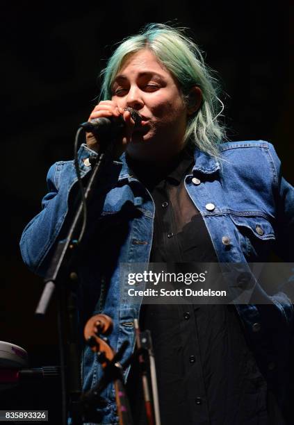 Singer Charity Rose Thielen of The Head and the Heart performs onstage during the Alt 98.7 Summer Camp concert at Queen Mary Events Park on August...