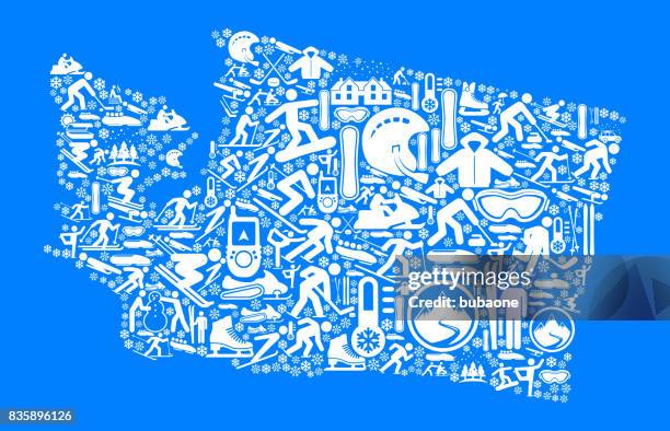 washington winter sport fun vector graphic - washington winter stock illustrations