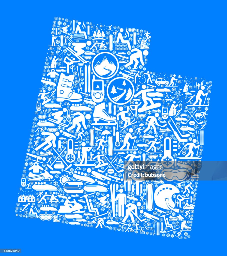 Utah Winter Sport Fun Vector Graphic