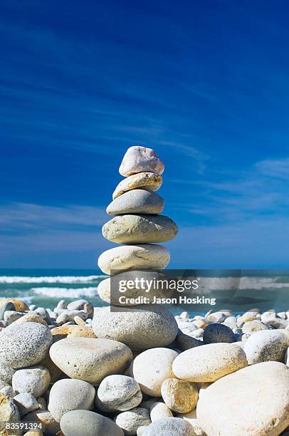 Blue Beach Rocks Stacked 4,880 Stack Of Rocks On Beach Stock Photos, High-Res Pictures, and ...