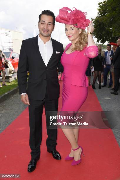 Buelent Sharif and Sandra Quadflieg during the Audi Ascot Race Day 2017 on August 20, 2017 in Hanover, Germany.