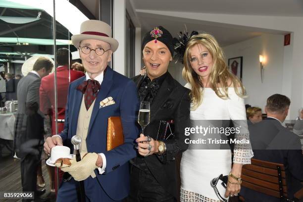 Guenther Krabbenhoeft, Julian Stoeckel and Gisela Muth during the Audi Ascot Race Day 2017 on August 20, 2017 in Hanover, Germany.