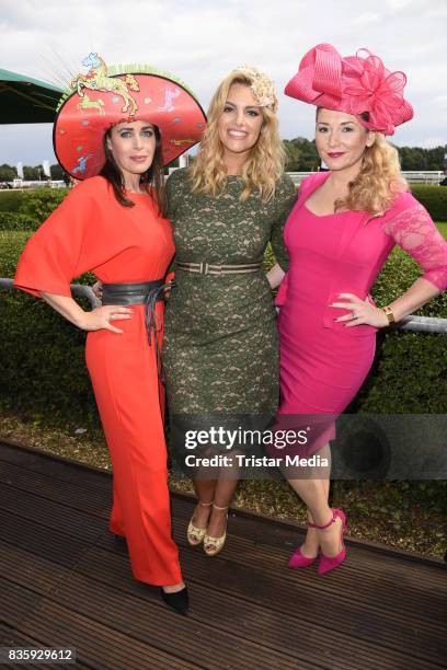 Annika de Buhr, Angelina Kirsch and Sandra Quadflieg during the Audi Ascot Race Day 2017 on August 20, 2017 in Hanover, Germany.
