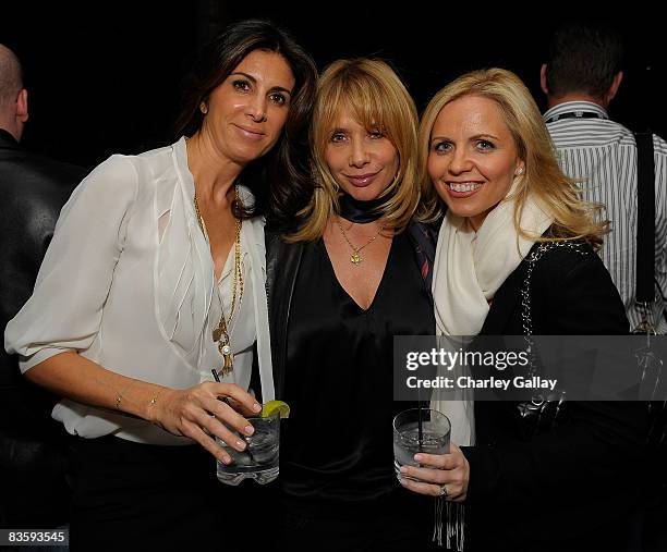 Producer Nathalie Marciano, actress Rosanna Arquette, and producer Michelle Chydzik Sowa attend the 26 Films AFM party for the film "Inhale" at the...