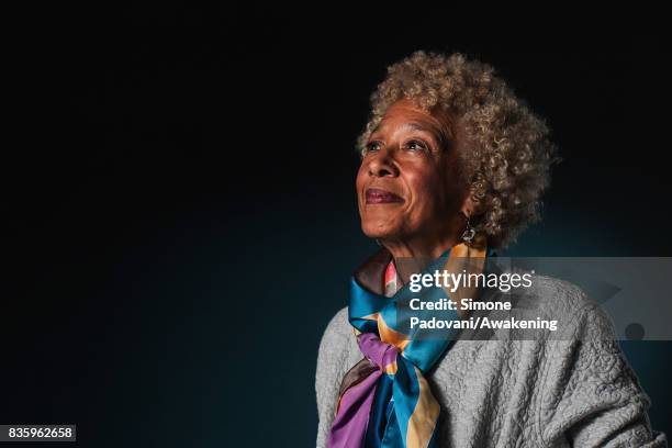 Margo Jefferson attends a photocall during the Edinburgh International Book Festival on August 20, 2017 in Edinburgh, Scotland.