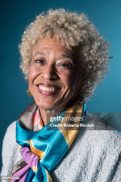 American critic Margo Jefferson attends a photocall during the annual Edinburgh International Book Festival at Charlotte Square Gardens on August 20,...