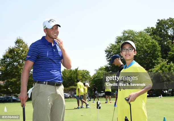 And City Parks Foundation host youth golf clinic with PGA TOUR Player, Daniel Berger on August 20, 2017 in New York City.