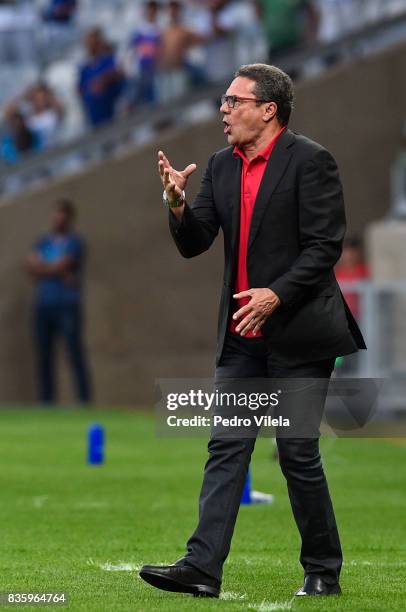 Vanderlei Luxemburgo coach of Sport Recife a match between Cruzeiro and Sport Recife as part of Brasileirao Series A 2017 at Mineirao stadium on...