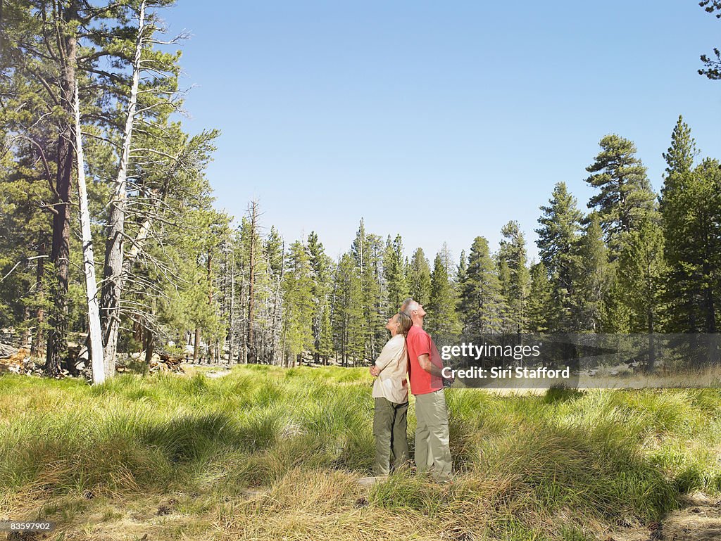Mature Couple standing in meadow together