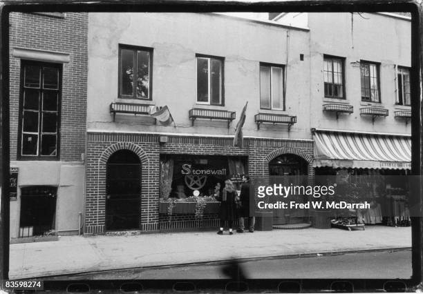 View of the exterior of the Stonewall Inn , New York, New York, October 23, 1993. In 1969, the bar and surrounding area were the site of a series of...