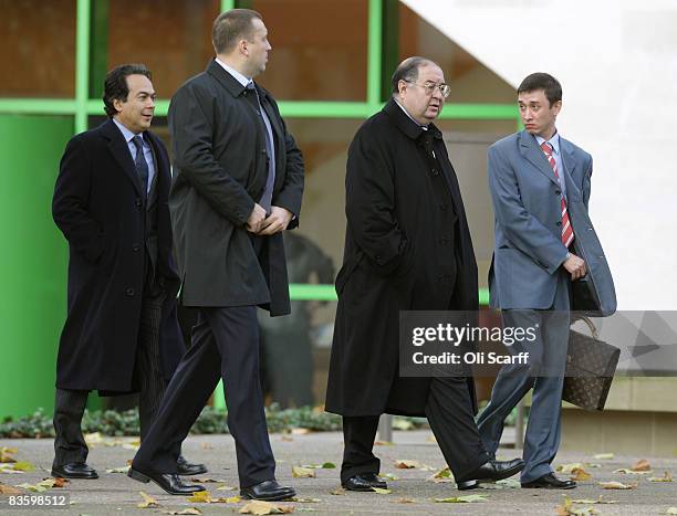 Russian Oligarch Alisher Usmanov leaves the Tate Britain art gallery on November 7, 2008 in London, England. The Pushkin Museum in Moscow is hosting...