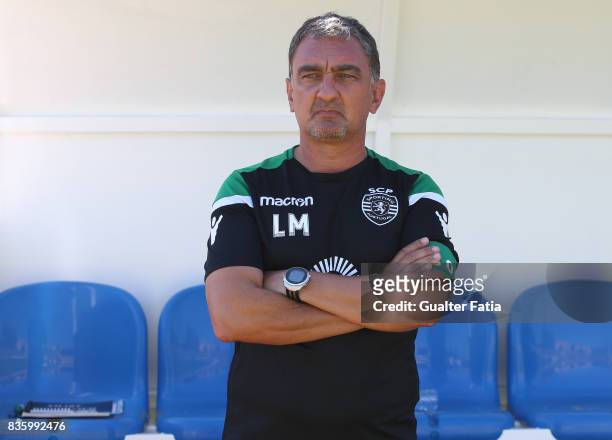 Sporting CP B head coach Luis Martins before the start of the Segunda Liga match between Real SC and Sporting CP B at Complexo Desportivo do Real SC...