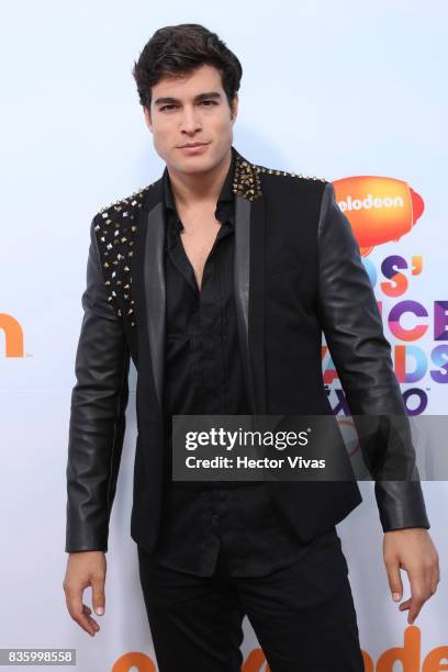 Danilo Carrera poses for pictures during the Kids Choice Awards Mexico 2017 Orange Carpet at Auditorio Nacional on August 19, 2017 in Mexico City,...