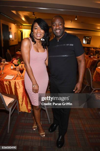 Angela Watts and Jamahl L. King at Upscale Magazine's Brunch Style featuring Vivian Green on August 20, 2017 in Atlanta, Georgia.