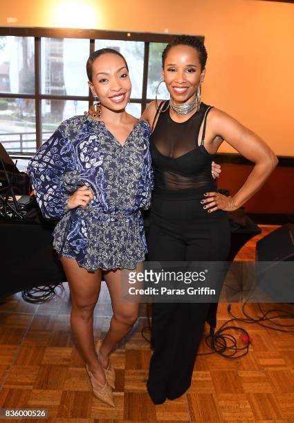 Radio personality Maria More and singer Vivian Green at Upscale Magazine's Brunch Style featuring Vivian Green on August 20, 2017 in Atlanta, Georgia.