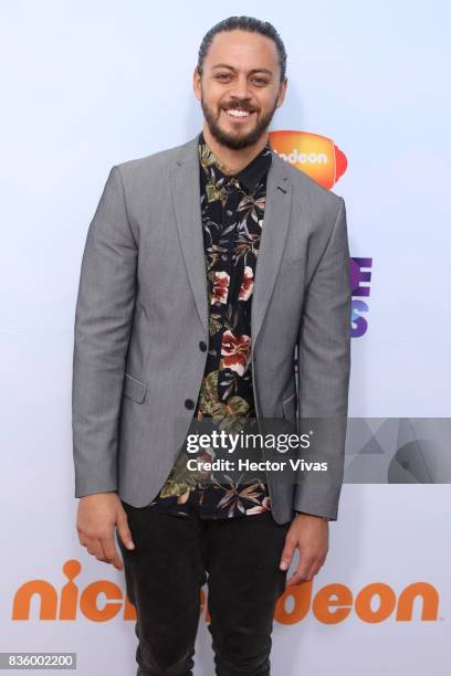 Alfredo Gatica poses for pictures during the Kids Choice Awards Mexico 2017 Orange Carpet at Auditorio Nacional on August 19, 2017 in Mexico City,...