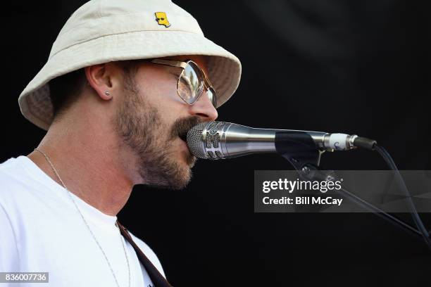 Jason Sechrist of the band Portugal. The Man performs at the Radio 104.5 Summer Block Party August 20 , 2017 in Philadelphia, Pennsylvania