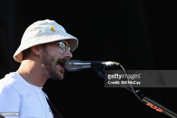 Jason Sechrist of the band Portugal. The Man performs at the Radio 104.5 Summer Block Party August 20 , 2017 in Philadelphia, Pennsylvania