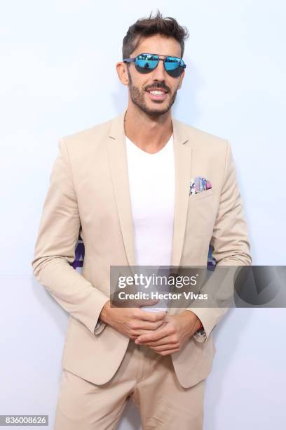 Pedro Prieto poses for pictures during the Kids Choice Awards Mexico 2017 Orange Carpet at Auditorio Nacional on August 19, 2017 in Mexico City,...