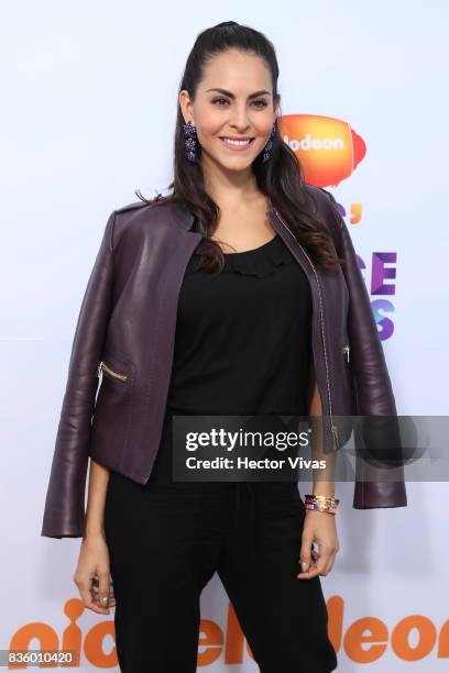 Elsa Ortiz poses during the Kids Choice Awards Mexico 2017 Orange Carpet at Auditorio Nacional on August 19, 2017 in Mexico City, Mexico.