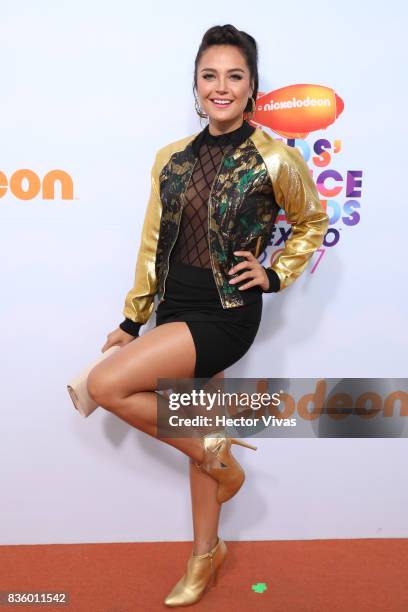 Jessica Decote poses during the Kids Choice Awards Mexico 2017 Orange Carpet at Auditorio Nacional on August 19, 2017 in Mexico City, Mexico.