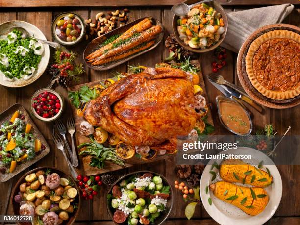 vakantie turkije diner - thanksgiving food stockfoto's en -beelden