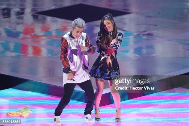 Mario Bautista and Caeli perform during the Nickelodeon Kids' Choice Awards Mexico 2017 at Auditorio Nacional on August 19, 2017 in Mexico City,...