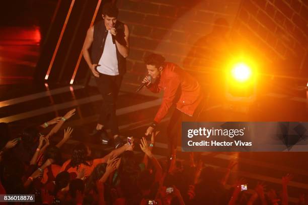 The band CNCO performs during the Nickelodeon Kids' Choice Awards Mexico 2017 at Auditorio Nacional on August 19, 2017 in Mexico City, Mexico.