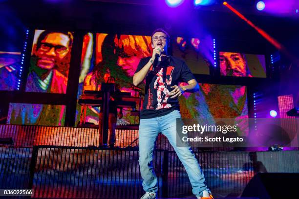 Rapper Logic performs in support of the Everybody's Tour at Meadow Brook Music Festival on August 20, 2017 in Rochester, Michigan.