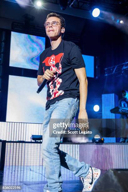 Rapper Logic performs in support of the Everybody's Tour at Meadow Brook Music Festival on August 20, 2017 in Rochester, Michigan.