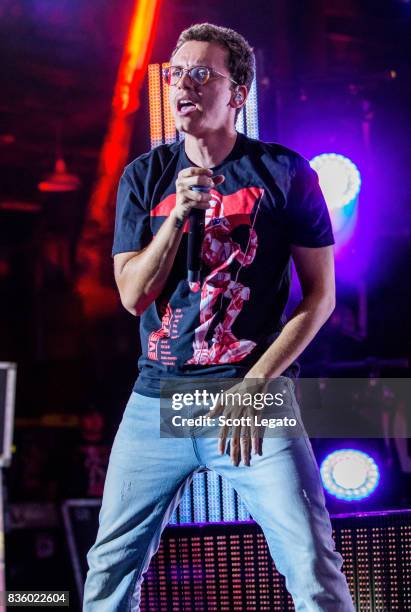 Rapper Logic performs in support of the Everybody's Tour at Meadow Brook Music Festival on August 20, 2017 in Rochester, Michigan.