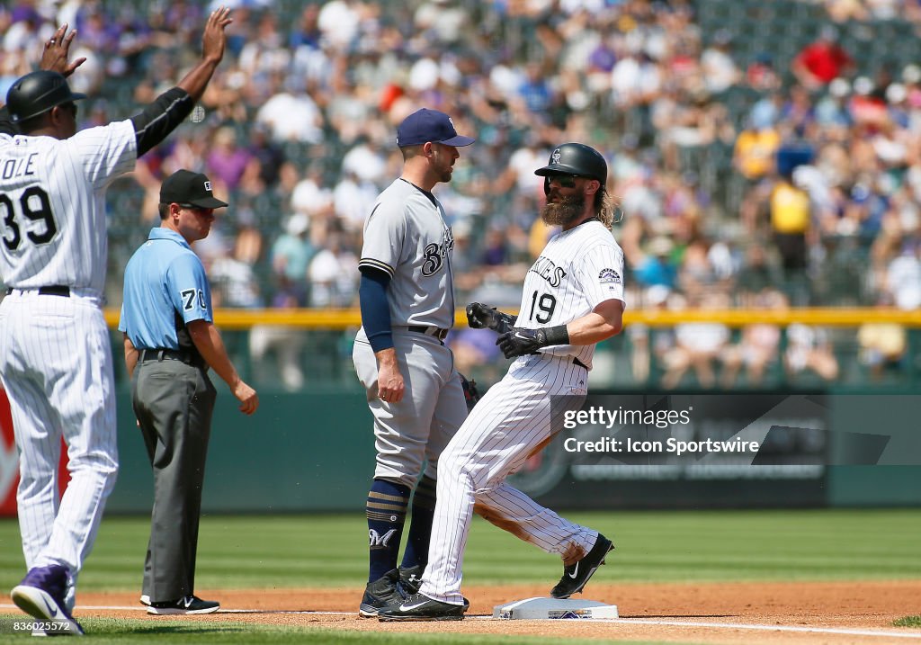 MLB: AUG 20 Brewers at Rockies