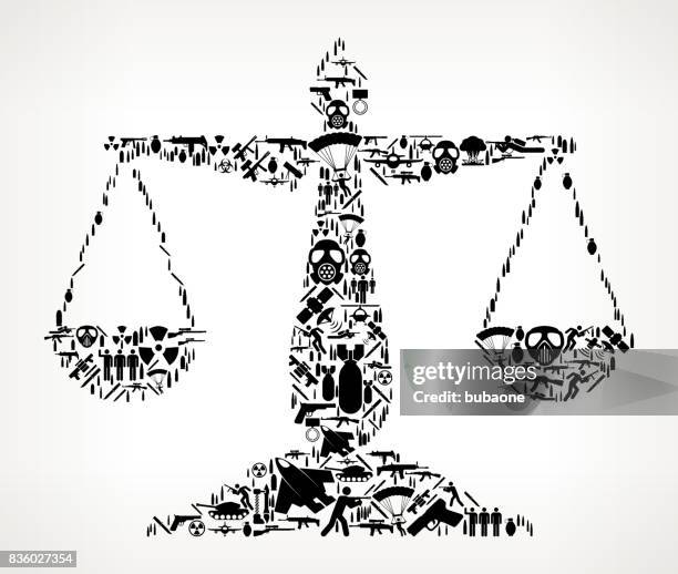 justice balance war and modern warfare vector icon pattern - fire damage clothes stock illustrations