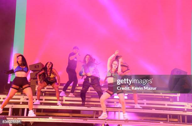 Camila Cabello performs with Major Lazer during Day Two of 2017 Billboard Hot 100 Festival at Northwell Health at Jones Beach Theater on August 20,...